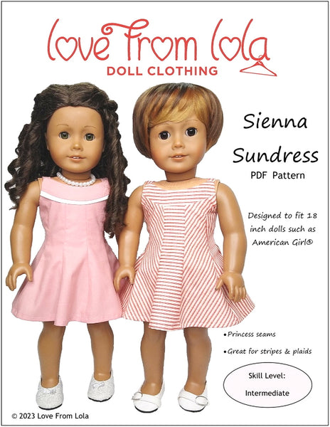 Love From Lola Madeline Doll Clothes Pattern 18 inch American Girl Dolls