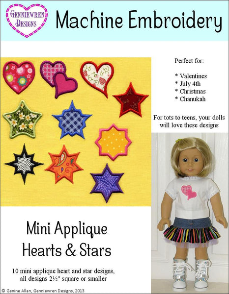 Genniewren Designs Free Hearts Machine Embroidery Design For Doll