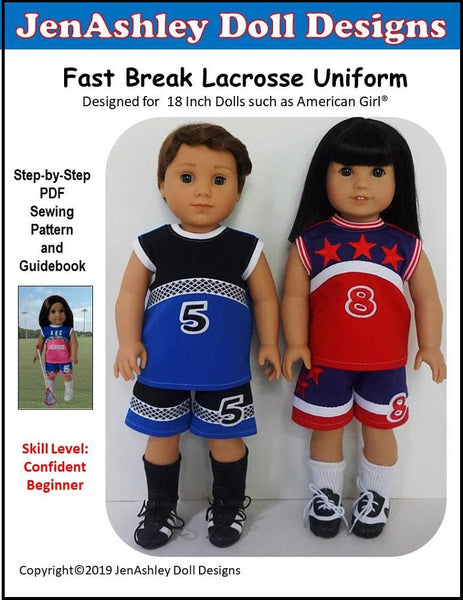 JenAshley Doll Design Pop Fly Baseball Uniform Doll Clothes Pattern 18 inch  American Girl Dolls
