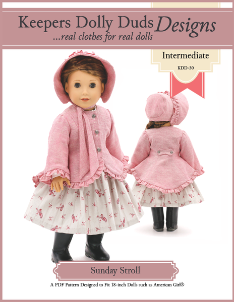 Keepers Dolly Duds Sunday Stroll 18 inch Doll Clothes PDF Pattern