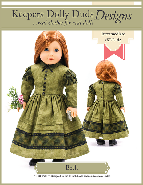 Keepers Dolly Duds Beth 18 inch Doll Clothes PDF Pattern