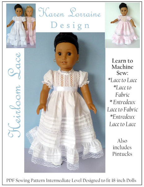 Heirloom Entree Doll Clothes Pattern for 18 Dolls such as American Girl®