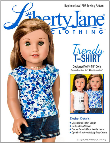 Easy Basics Jeans & T-shirt Doll Clothes Downloadable PDF Sewing Pattern  for Curvy 11.5 Fashion Doll Fashionista Mtm Made to Move 