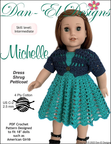 Michelle 18 inch Doll Clothes Crochet Pattern