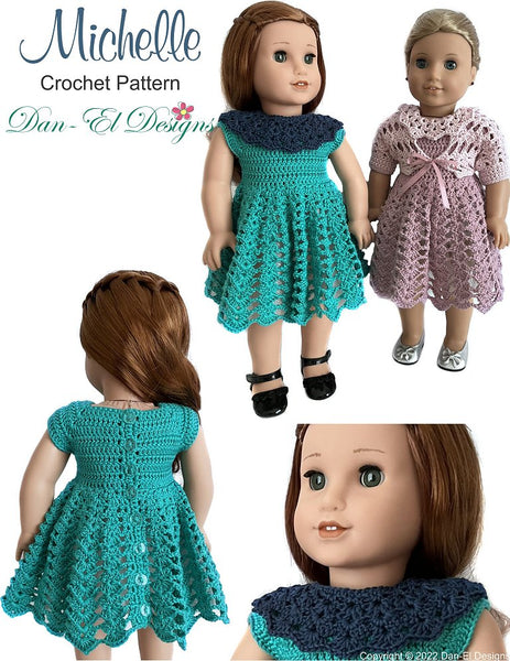 Crochet 18 inch doll princess outlet dress