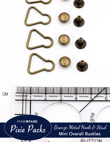 Pixie Packs Mini Overall Buckles 1/2 or 13mm Bronze