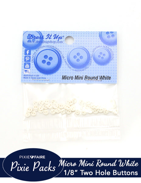 Micro Mini Round Black Buttons, 4mm