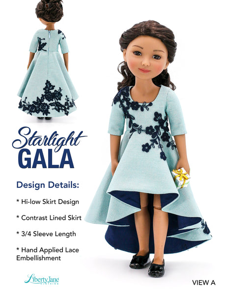 Starlight Gala Dress 14.5-15 Doll Clothes Pattern