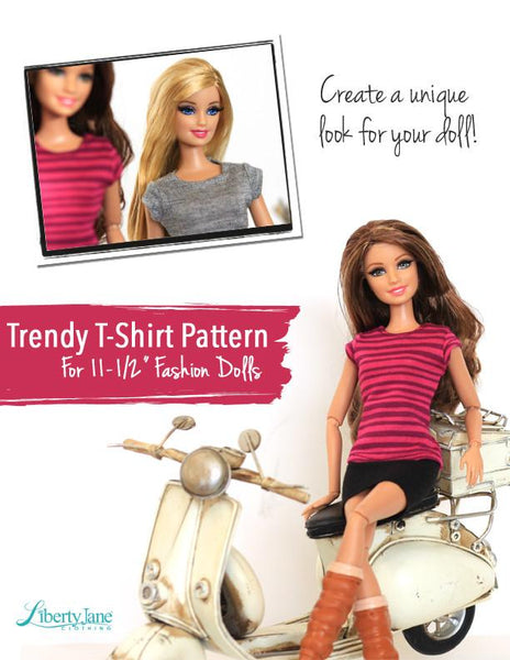 FREE T-Shirt Pattern For 11-1/2 Fashion Dolls Like Barbie
