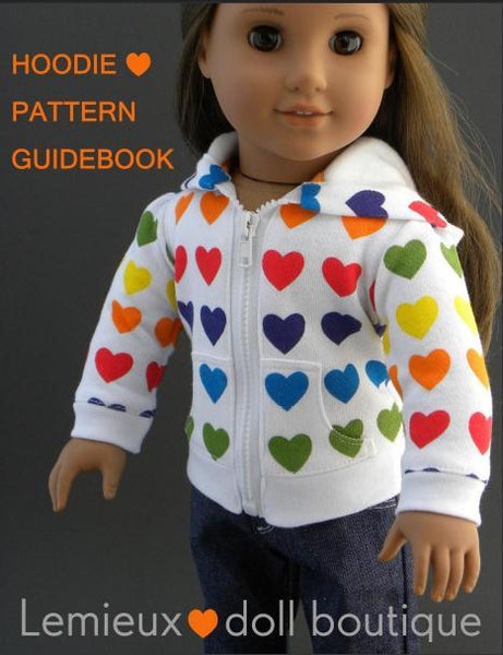 QTπ Pattern Co All Zipped Up Hoodie 18 Doll Clothes Pattern