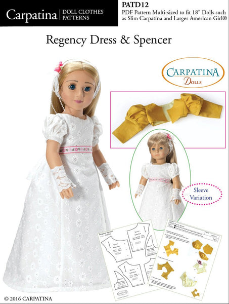 Shoulder Dress Sew Pattern Multi-Sized for 18 American Girl & 18 Slim  Dolls