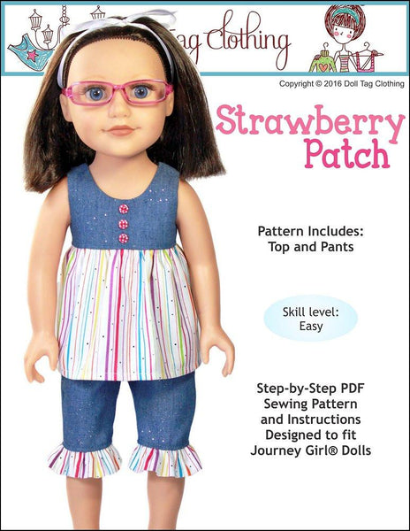 Doll Tag Clothing Strawberry Patch Doll Clothes Pattern for Journey Girls Dolls