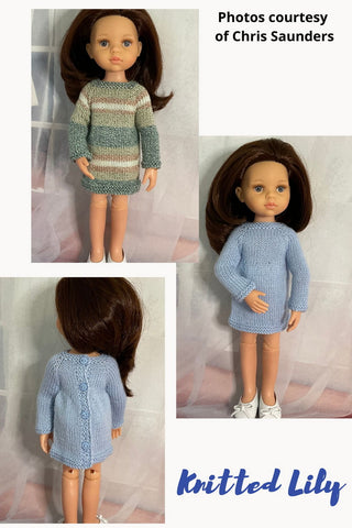 Calla Tunic Knitting Pattern for 13" Paola Reina Dolls