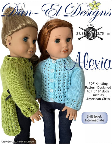 Alexia 18" Doll Clothes Knitting Pattern