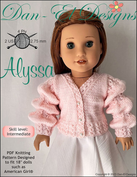 Dan-El Designs Alyssa Doll Clothes Knitting Pattern 18 inch American ...