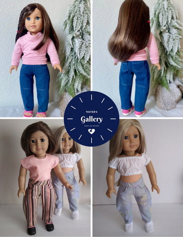 Liberty Jane 18 Inch Modern Barrel Jeans 18" Doll Clothes Pattern Pixie Faire