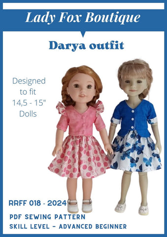 Lady Fox Boutique Ruby Red Fashion Friends Darya Outfit 14.5-15 Inch Doll Clothes Pattern Pixie Faire