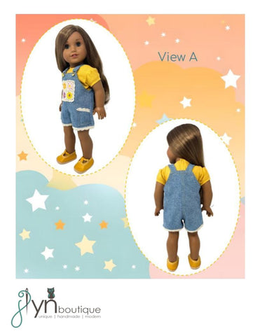 Crochet Pocket Overalls 18" Doll Clothes Pattern