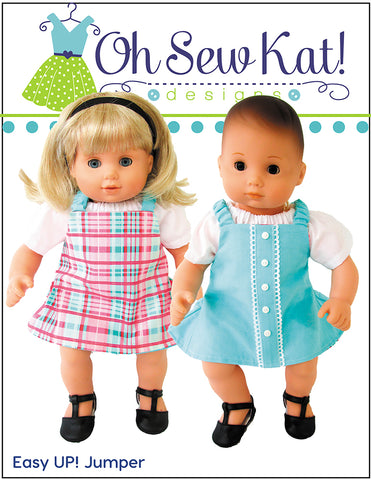 Oh Sew Kat Bitty Baby/Twin Easy Up! Jumper 15" Baby Doll Clothes Pattern Pixie Faire