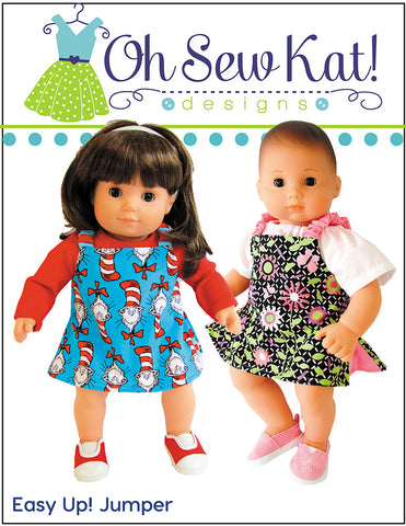 Oh Sew Kat Bitty Baby/Twin Easy Up! Jumper 15" Baby Doll Clothes Pattern Pixie Faire