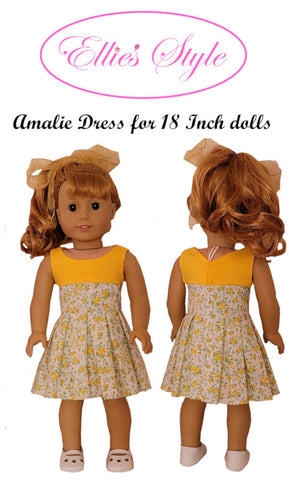 Amalie Dress 18" Doll Clothes Pattern