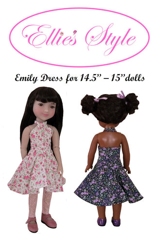 Ellie's Style Ruby Red Fashion Friends Emily Dress 14.5-15" Doll Clothes Pattern Pixie Faire