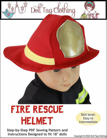 Doll Tag Clothing 18 Inch Modern Fire Rescue Helmet 18 inch Doll Clothes Pattern Pixie Faire