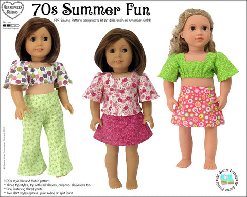 70s Summer Fun 18" Doll Clothes Pattern