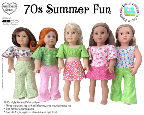 70s Summer Fun 18" Doll Clothes Pattern