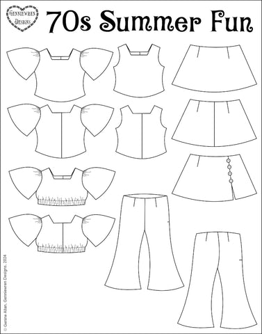 70s Summer Fun 18" Doll Clothes Pattern