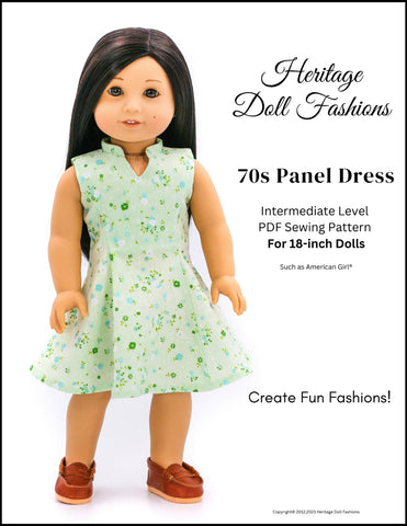 1970's Panel Dress 18" Doll Clothes Pattern