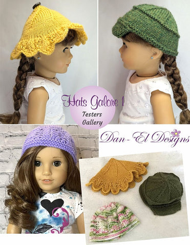 Hats Galore 1  18 inch Doll Clothes Knitting Pattern