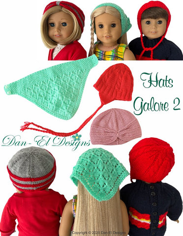 Hats Galore 2  18 inch Doll Clothes Knitting Pattern