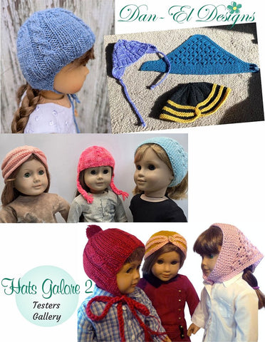 Hats Galore 2  18 inch Doll Clothes Knitting Pattern