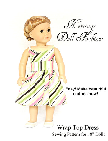 Wrap Top Dress 18" Doll Clothes Pattern