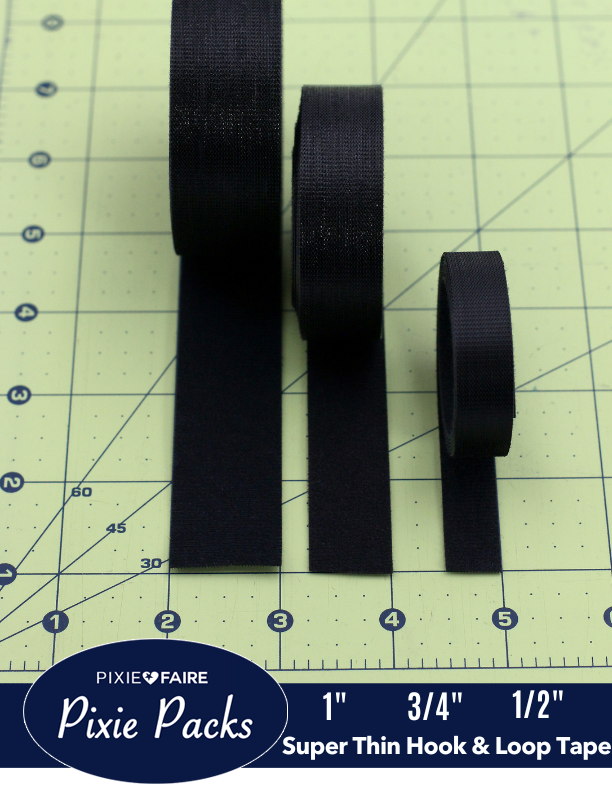 Sew On Hook and Loop For Fabric 1 Inch Wide, 5 Yards, Black Color