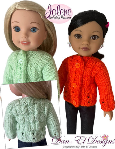 Dan-El Designs Knitting Jolene 14-14.5" Doll Clothes Knitting Pattern Pixie Faire