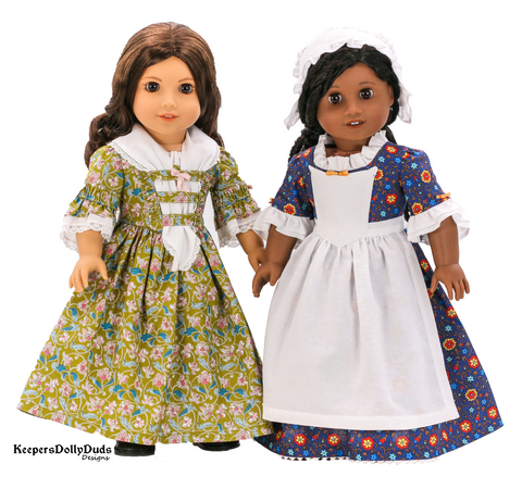 Keepers Dolly Duds Designs 18 Inch Historical Colonial Day Dress 18" Doll Clothes Pattern Pixie Faire