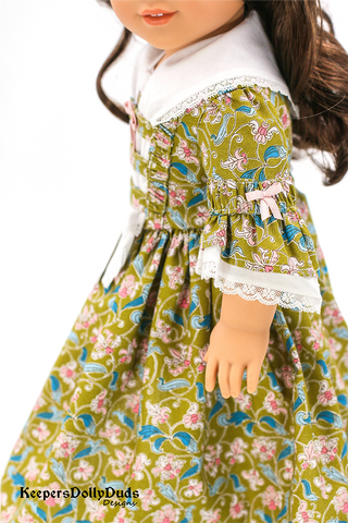 Colonial Day Dress 18" Doll Clothes Pattern