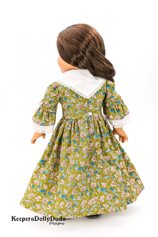 Keepers Dolly Duds Designs 18 Inch Historical Colonial Day Dress 18" Doll Clothes Pattern Pixie Faire