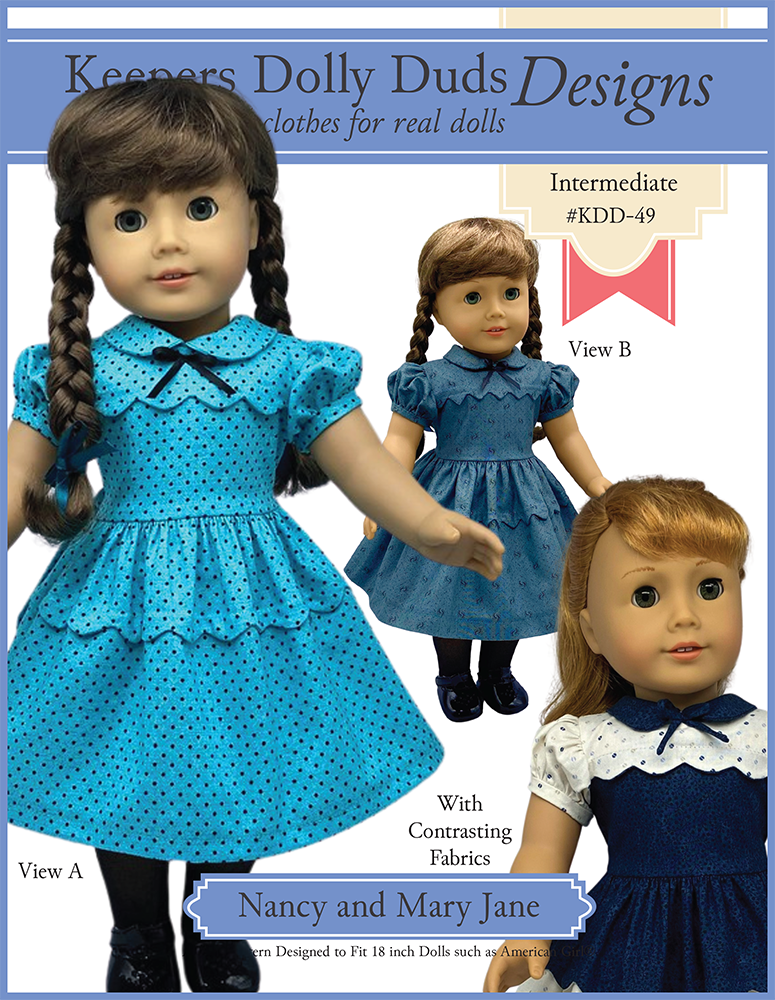 Keepers Dolly Duds Nancy and Mary Jane 18 inch Doll Clothes Pattern