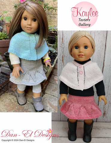 Kaylee Poncho & Skirt 18 inch Doll Knitting Pattern