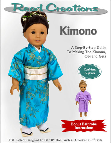 Kimono / Bathrobe 18" Doll Clothes Pattern