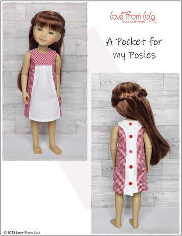 Love From Lola WellieWishers A Pocket For My Posies 14.5-15" Doll Clothes Pattern Pixie Faire