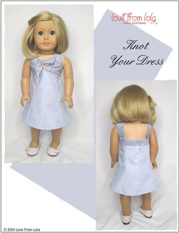 Love From Lola 18 Inch Modern Knot Your Dress 18" Doll Clothes Pattern Pixie Faire