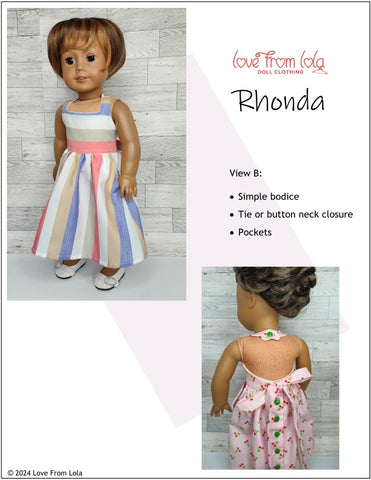 Rhonda 18" Doll Clothes Pattern