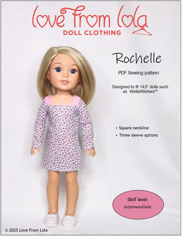 Love From Lola WellieWishers Rochelle 14.5" Doll Clothes Pattern Pixie Faire