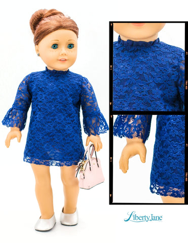 Liberty Jane 18 Inch Modern Glaziers Hall Holiday Dress 18” Doll Clothes Pattern Pixie Faire