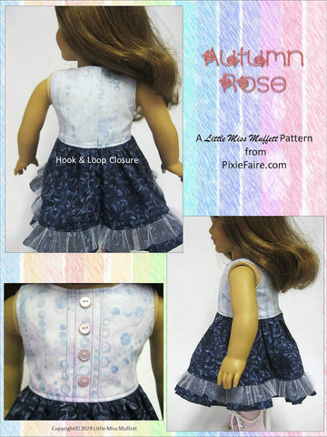 Little Miss Muffett 18 Inch Modern Autumn Rose 18" Doll Clothes Pattern Pixie Faire