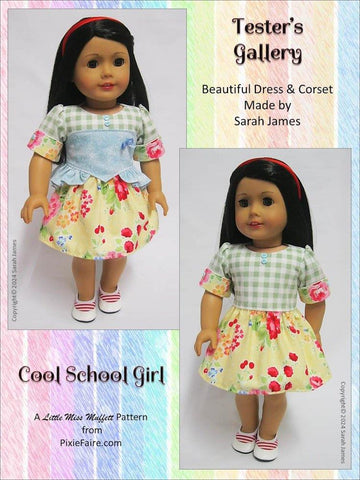 Little Miss Muffett 18 Inch Modern Cool School Girl 18" Doll Clothes Pattern Pixie Faire